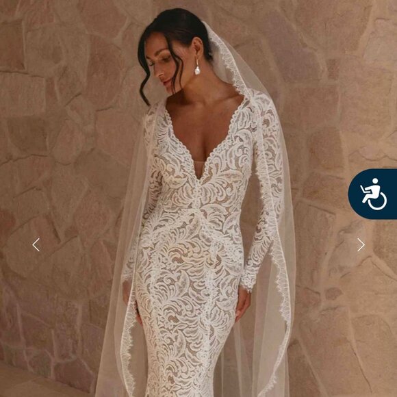 Grace Loves Lace Custom Wedding Gown & Veil SZ S-M NWOT - Picture 15 of 15